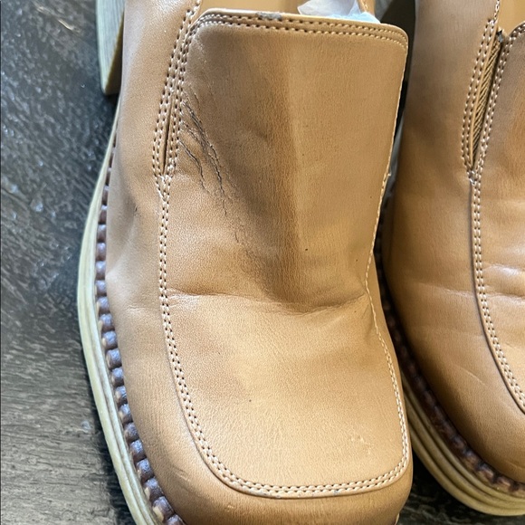 Y2K Bonnibel Tan Heeled Loafers with Chunky Platform - Picture 8 of 10